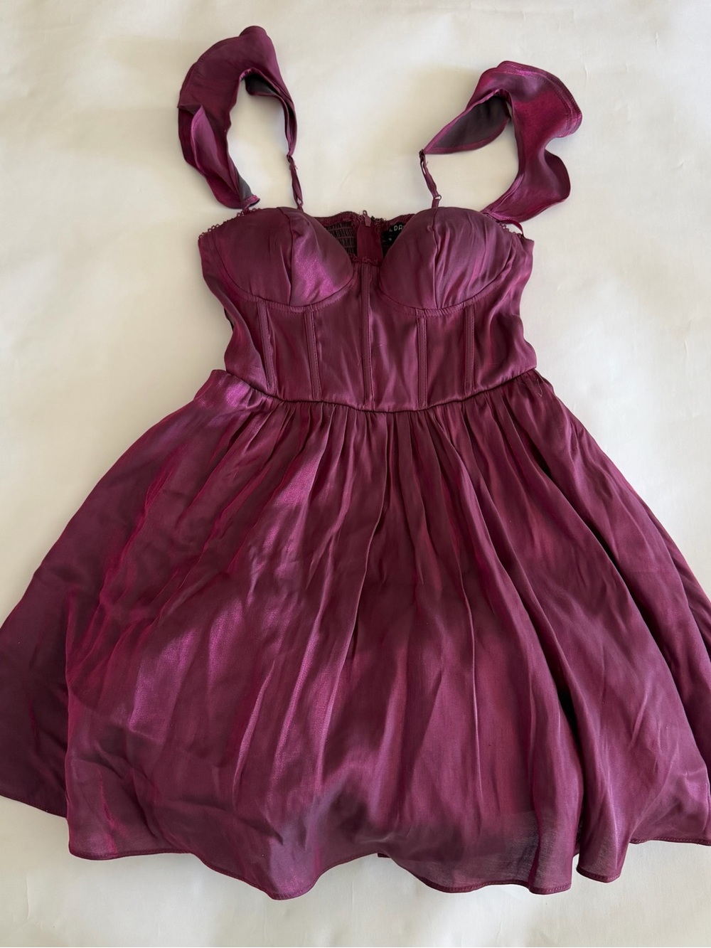 B Darlin Wine/Magenta Mini Dress